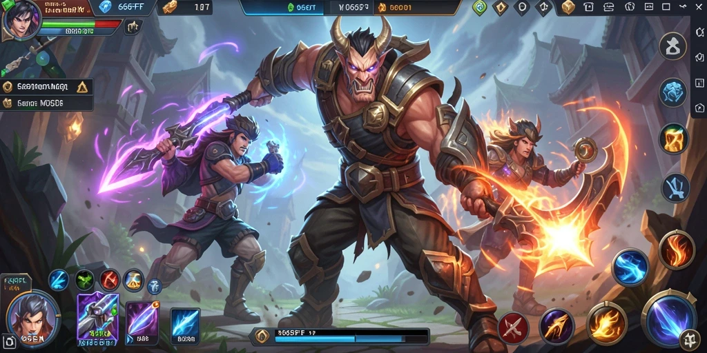 Screenshot gameplay 666FF dalam aksi MOBA yang seru.