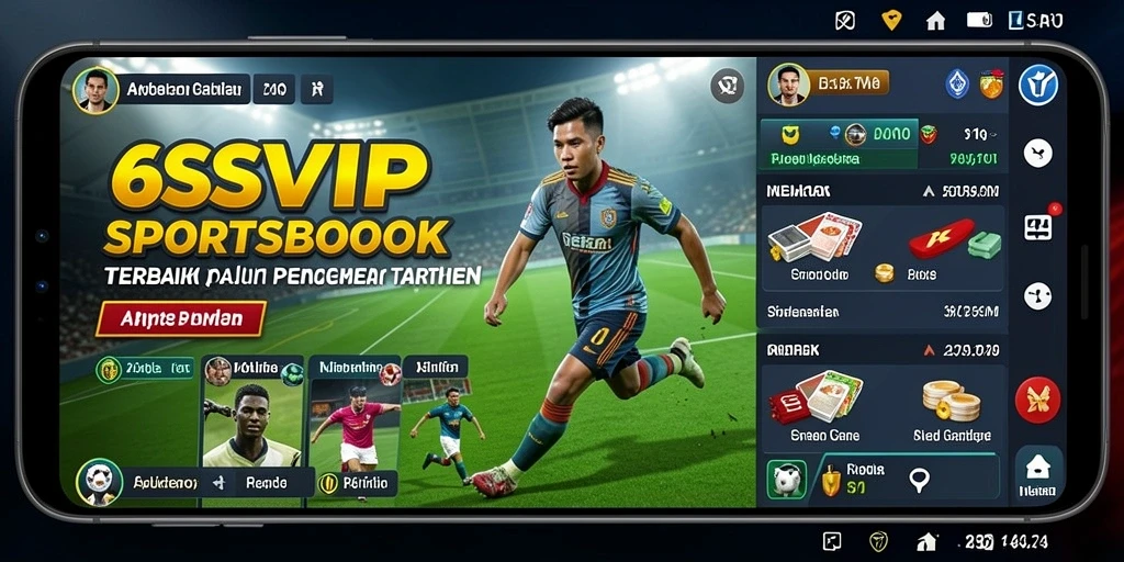 Tampilan screenshot dari aplikasi 6SVIP yang menunjukkan fitur taruhan olahraga.