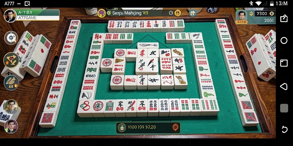 Tampilan gameplay seru dari A777GAME dengan suasana Mahjong yang menakjubkan.