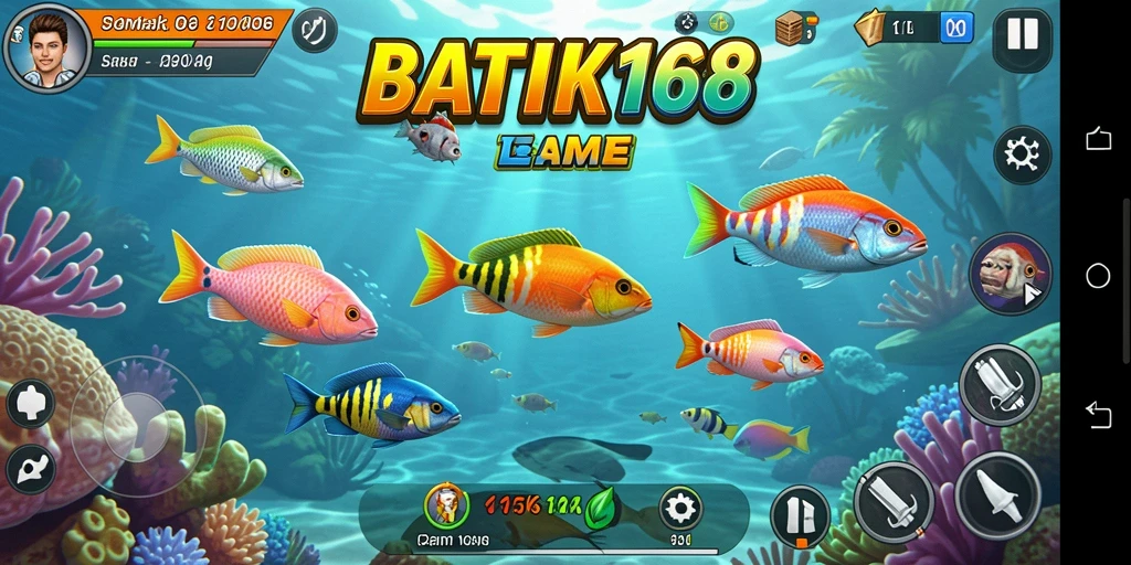 Tangkapan layar gameplay <strong>BATIK168</strong> menunjukkan aksi seru menembak ikan.
