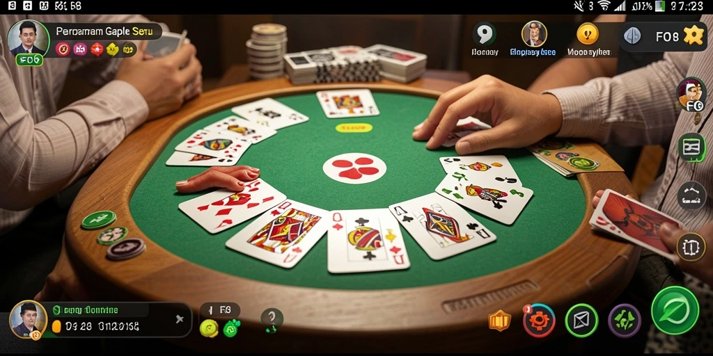 Tampilan gameplay Gaple yang menarik dan interaktif.