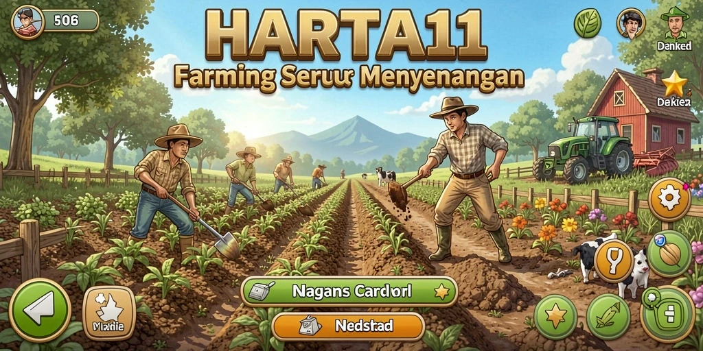 Gameplay seru HARTA11 dengan aktivitas bertani yang menarik.