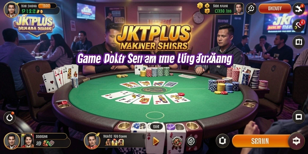 Screenshot utama JKTPLUS menunjukkan gameplay yang mendebarkan dan interaksi pemain.