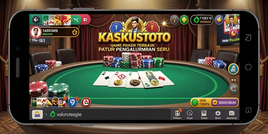 Tangkap layar gameplay KASKUSTOTO menampilkan aksi poker seru.