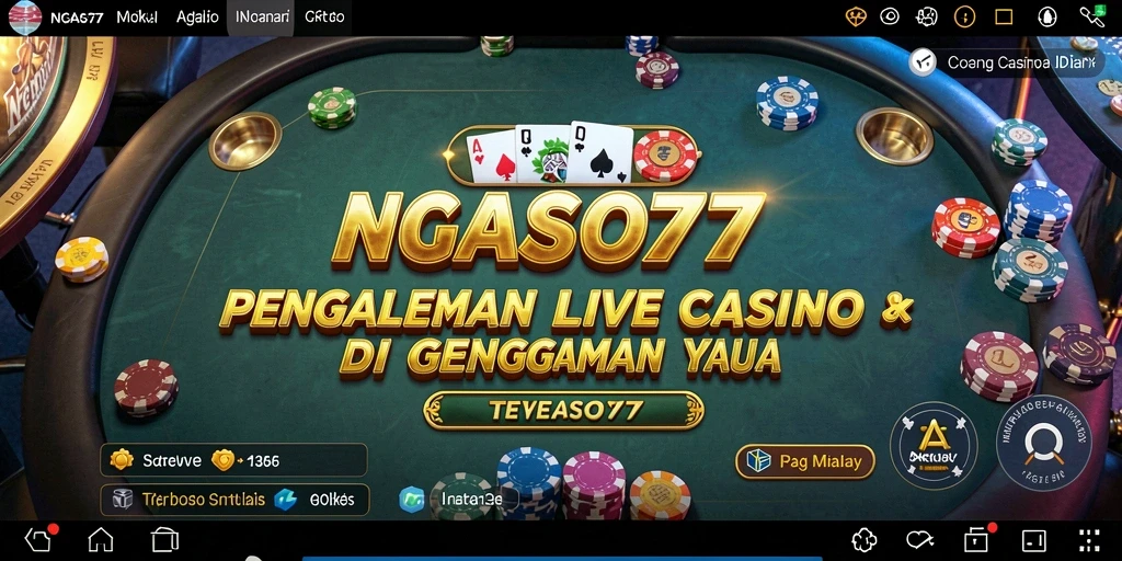 Screenshot gameplay NGASO77 dengan dealer langsung dalam permainan Live Casino.