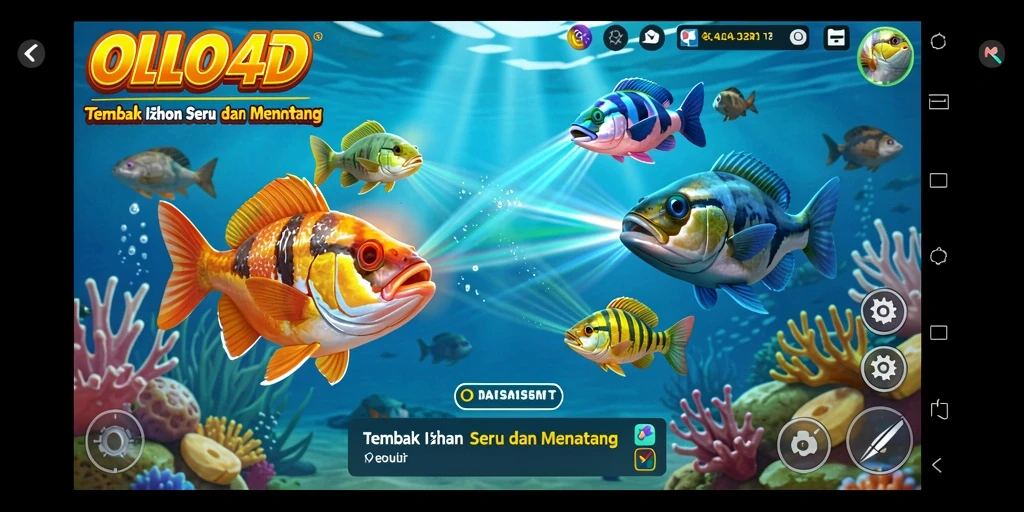 Tangkapan layar menampilkan aksi menembak ikan yang seru di OLLO4D.