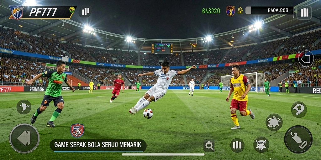 Screenshot gameplay PF777 yang menampilkan aksi sepak bola yang mendebarkan.