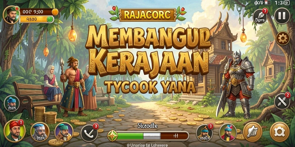 Screenshot utama RAJACORC menunjukkan gameplay Tycoon yang interaktif dan mendalam.