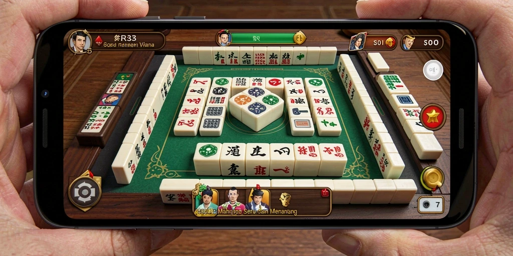Screenshot gameplay RR33 menampilkan aksi Mahjong yang mendebarkan.