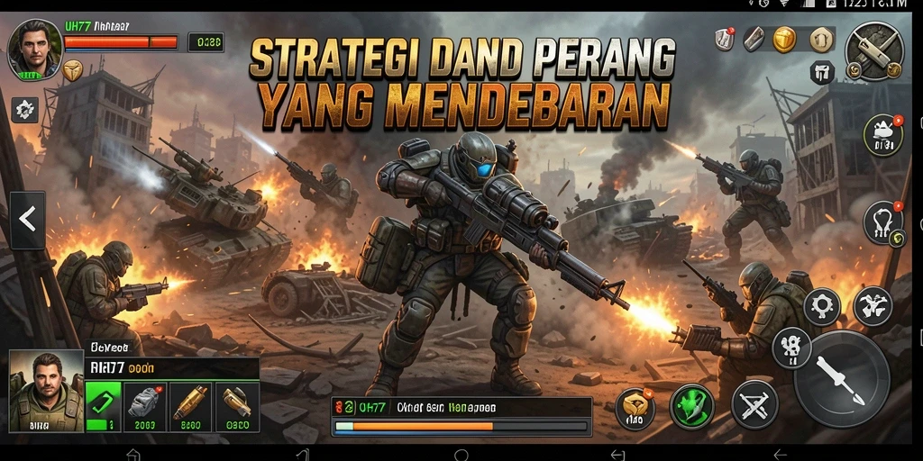 Tangkapan layar gameplay UH77 dengan pertempuran seru dan grafis menarik.